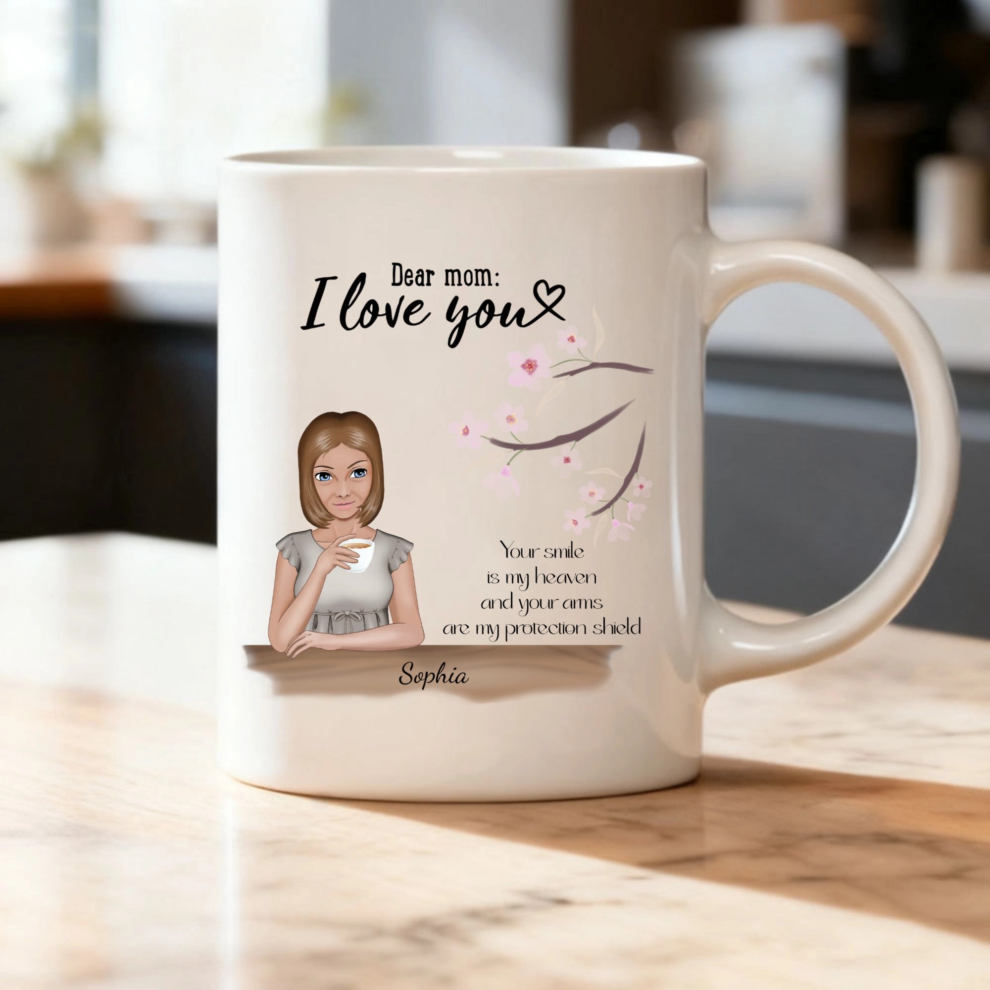 I Love You Mom Personalized Mug, Gift for Mom, Perfect for Mother's Day, Birthday, Christmas