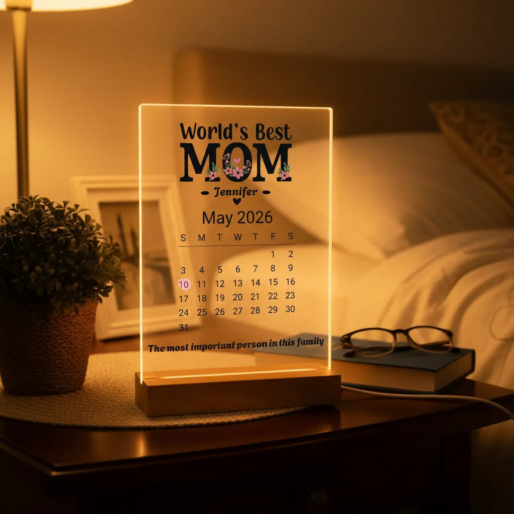 The LED night light sign for personalized customized calendar, the most unique gift for mom on Mother's Day