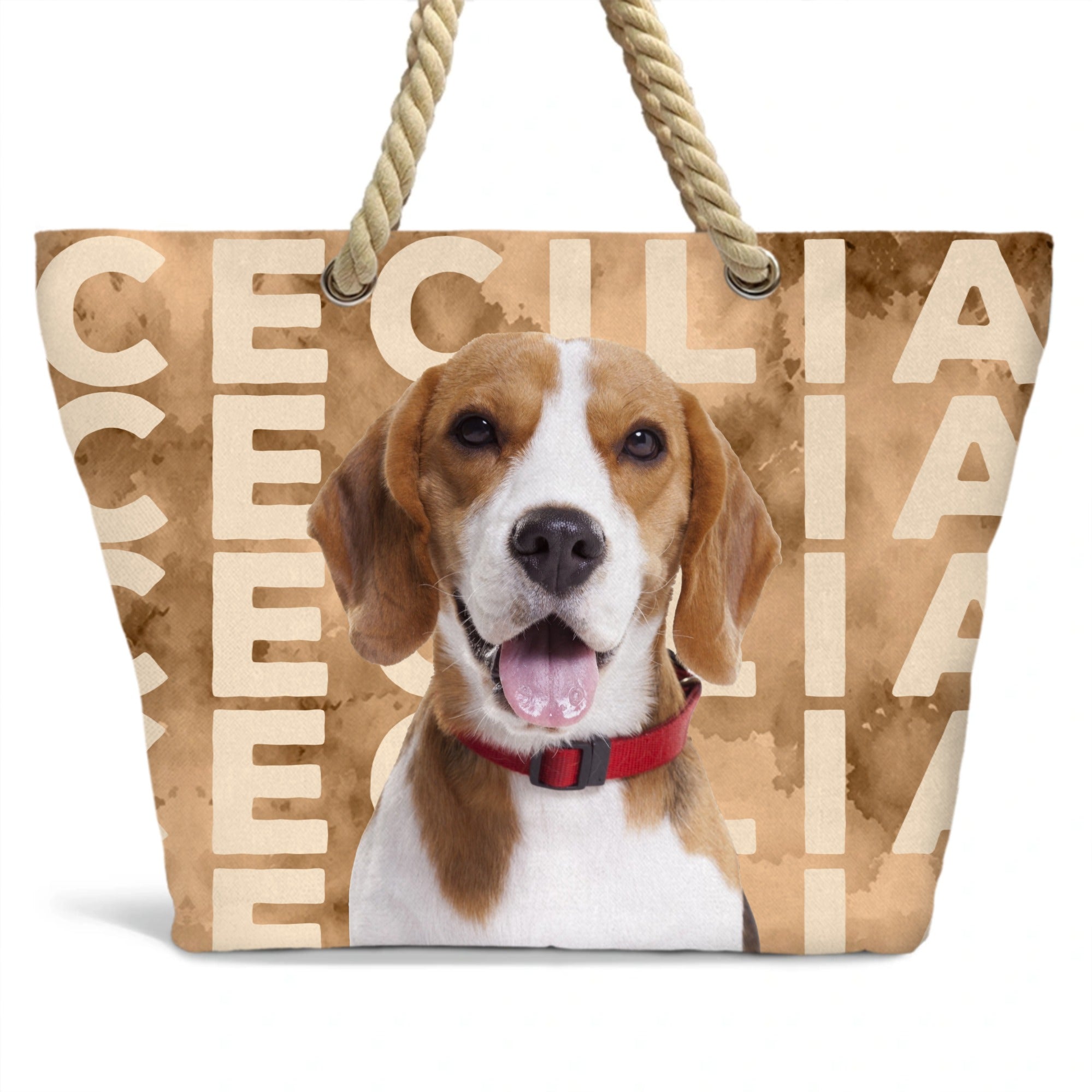 Custom Cute Cat & Dog Portrait – Your Personalized Beach Tote
