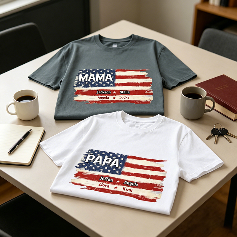 Custom American Flag Unisex T-shirt, Hoodie - Personalized Birthday 4th Of July Gifts For Dad, Grandpa - Proud To Be American