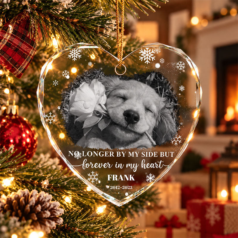 Personalized Heart-Shaped Glass Pet Memorial Ornament—A Keepsake Designed For Pet Lovers, Also Perfect As A Comforting Gift