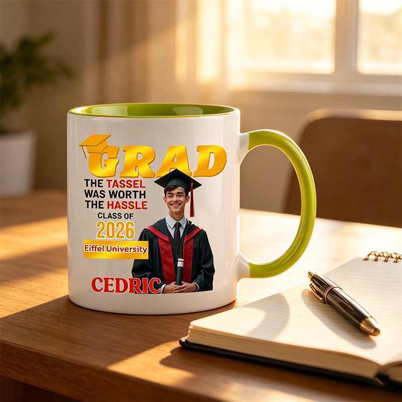 Personalized ceramic mugs, graduation gifts, souvenirs for the Class of 2026, graduation ceremony or party favors.