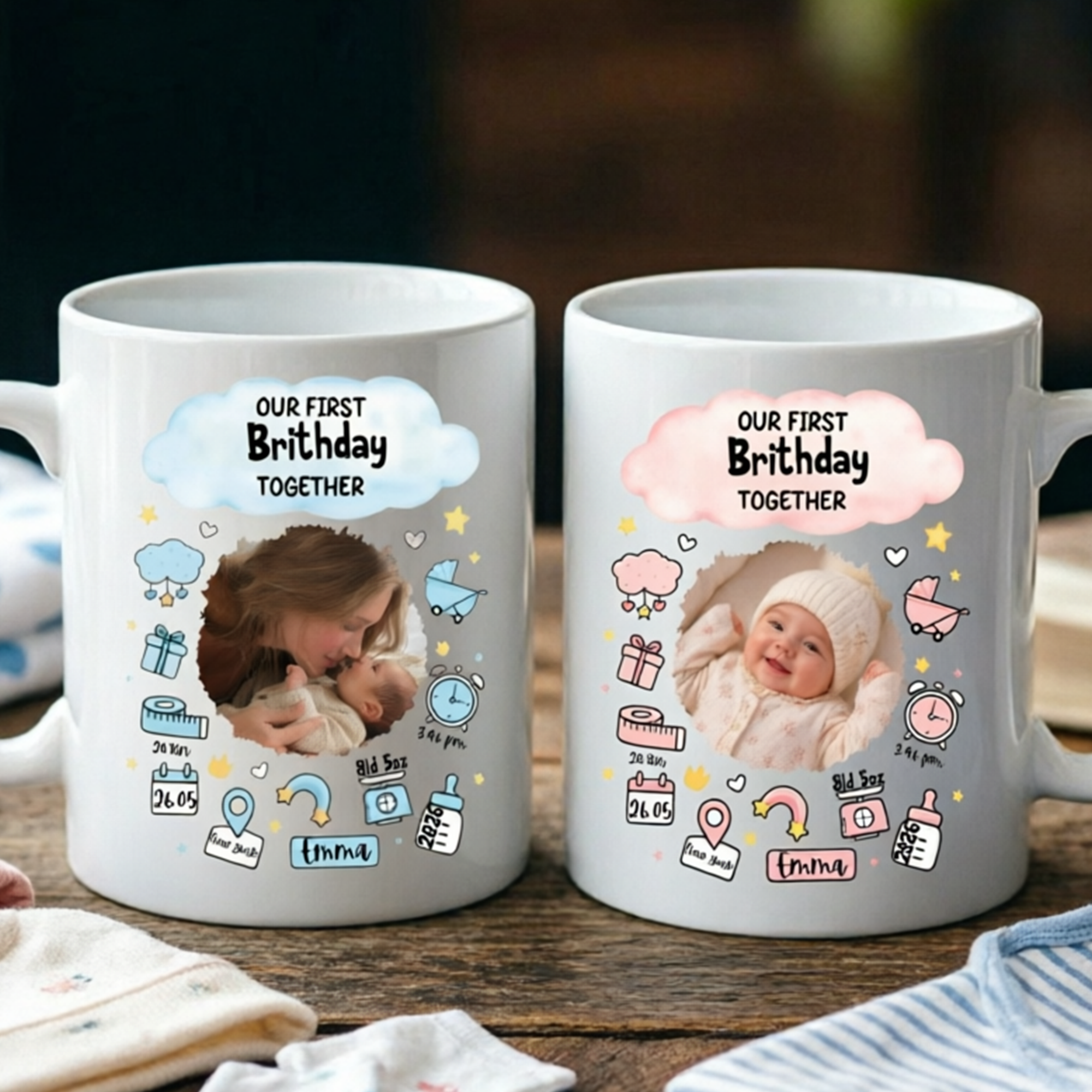 Personalized Custom Mug, Allowing Customization Of The Baby's Photo. A Special Gift For The New Mother