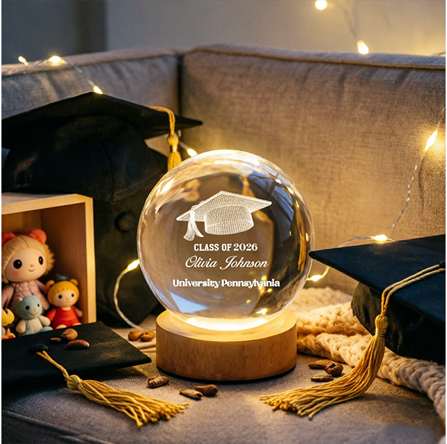 Personalized Graduation-Themed LED Crystal Ball Lights Are The Most Unique Gifts To Give To Friends, Family, And Classmates During Graduation Season