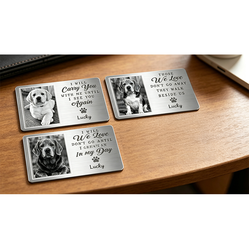 Personalized "I'll Always Be With You" Metal Wallet Card As A Pet Memorial And Consolation Gift