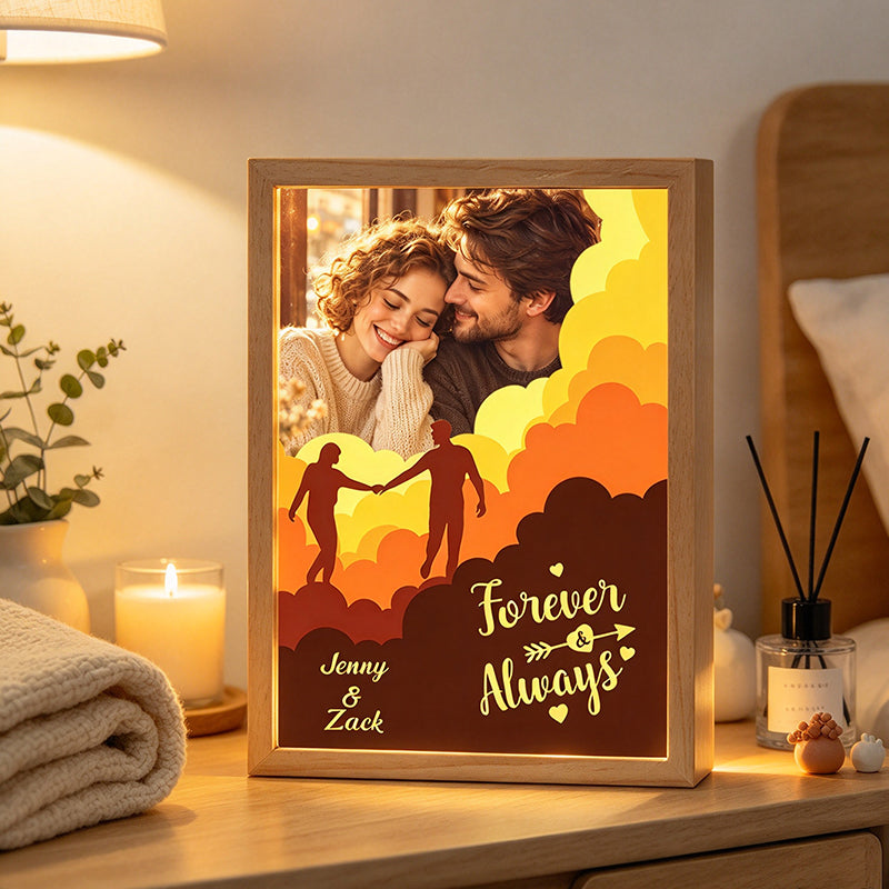 Custom Photo Love You - Couple Personalized Custom Frame Light Box - Gift For Husband, Wife, Couple
