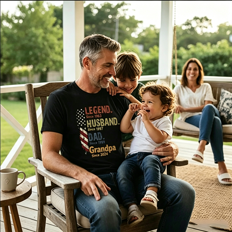 Personalized Time-Themed T-shirts, Perfect For Father's Day, Birthdays, And As A Gift For Dads, Grandpas, Legends, And Husbands