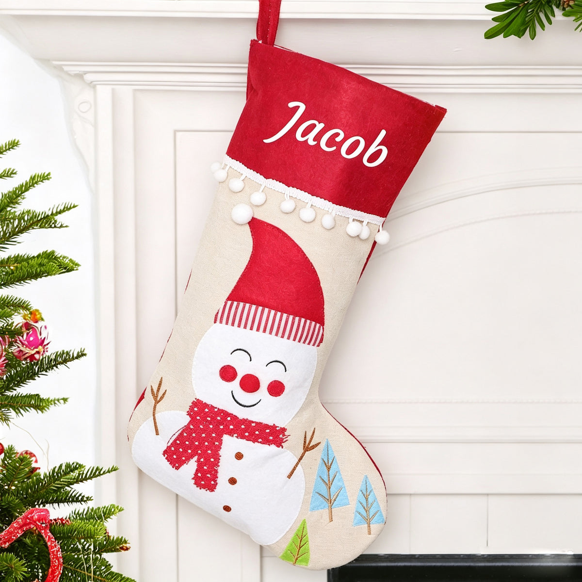 Embroidered Xmas Stockings, 2026 Matching Family Christmas Stockings, Xmas Decor, Holiday Stockings, Fireplace Mantel Decor, Christmas Socks