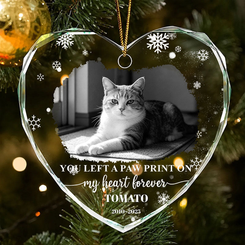 Personalized Heart-Shaped Glass Pet Memorial Ornament—A Keepsake Designed For Pet Lovers, Also Perfect As A Comforting Gift