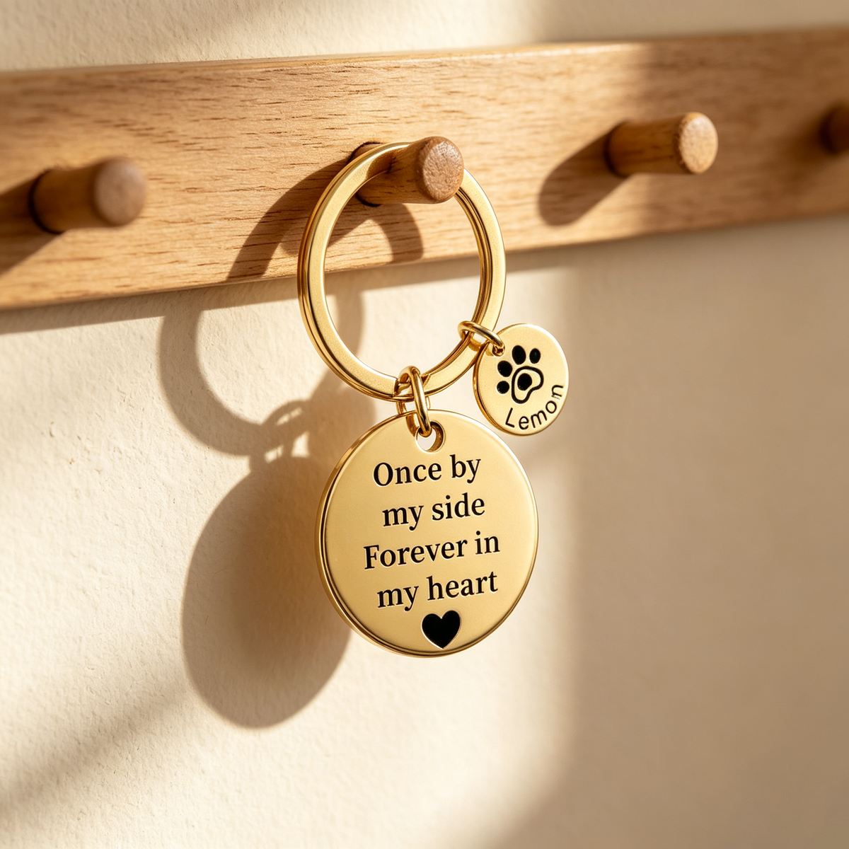 Personalized Metal Stainless Steel Keychain, Custom Quote & Name, Pet Paw Memorial Gift for Pet Lovers, Birthday/Christmas/Anniversary