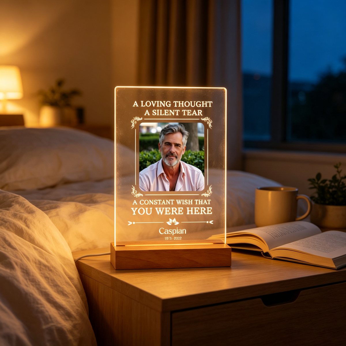 "Someone Misses You Every Day" — A Personalized Night Light Designed For Families Grieving The Loss Of A Loved One; Suitable For Funeral Memorials And As A Comforting Decorative Piece.