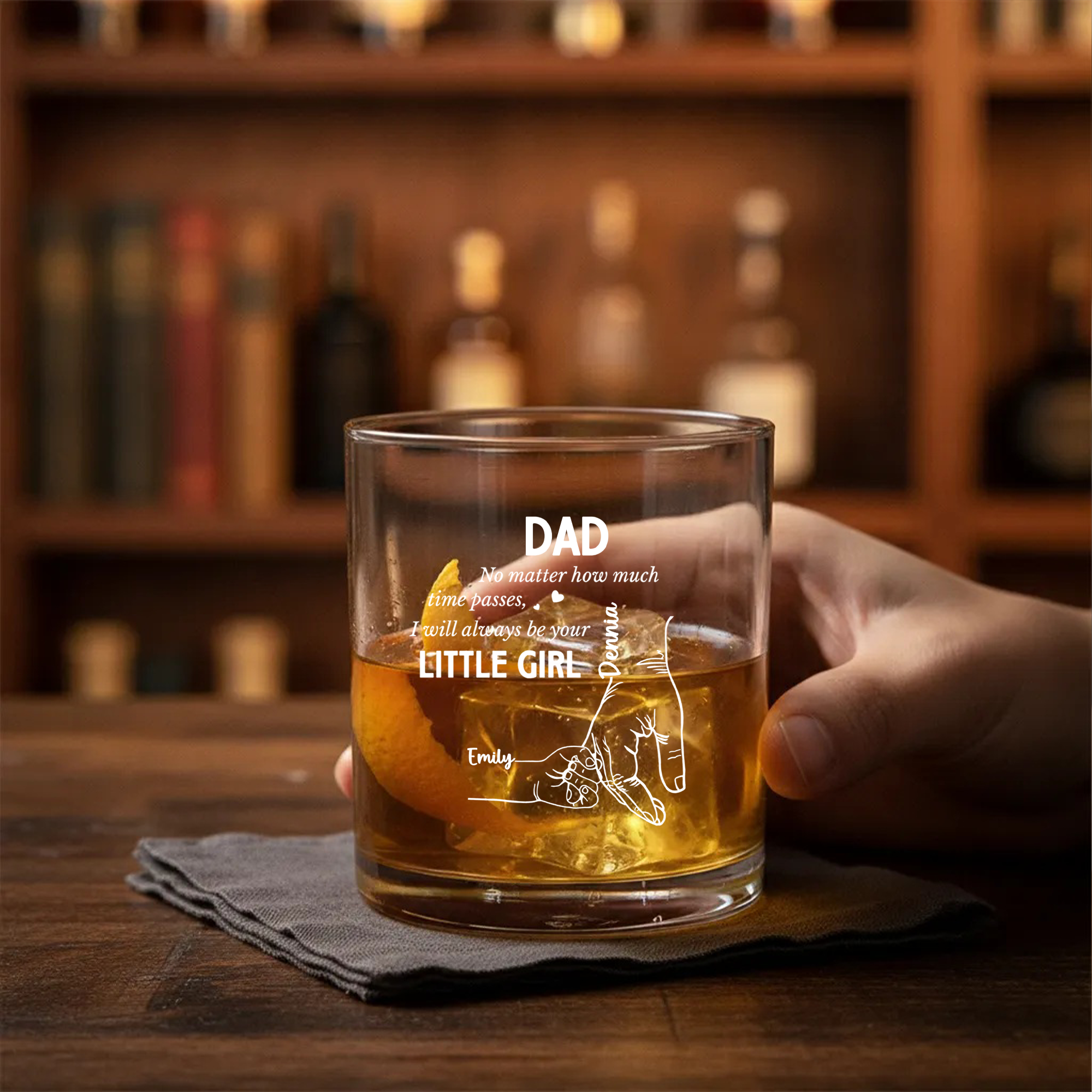 Personalized Exclusive Dad Glass Wine Cup, "I Will Always Be Your Little Girl" Keepsake, Unique And Timeless Gift