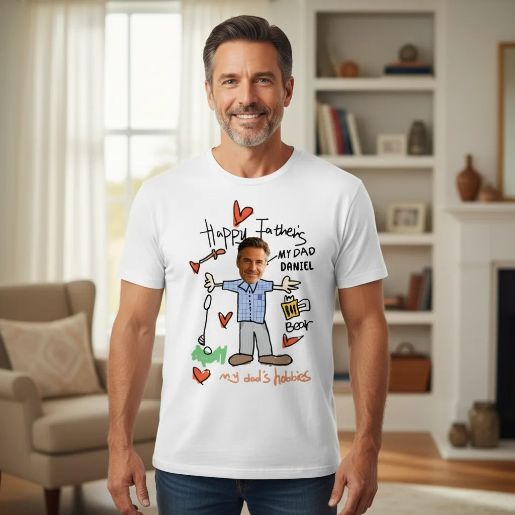 Personalized Graffiti Design, Custom Father’s Day Photo T-Shirt, The Perfect Gift For Dad