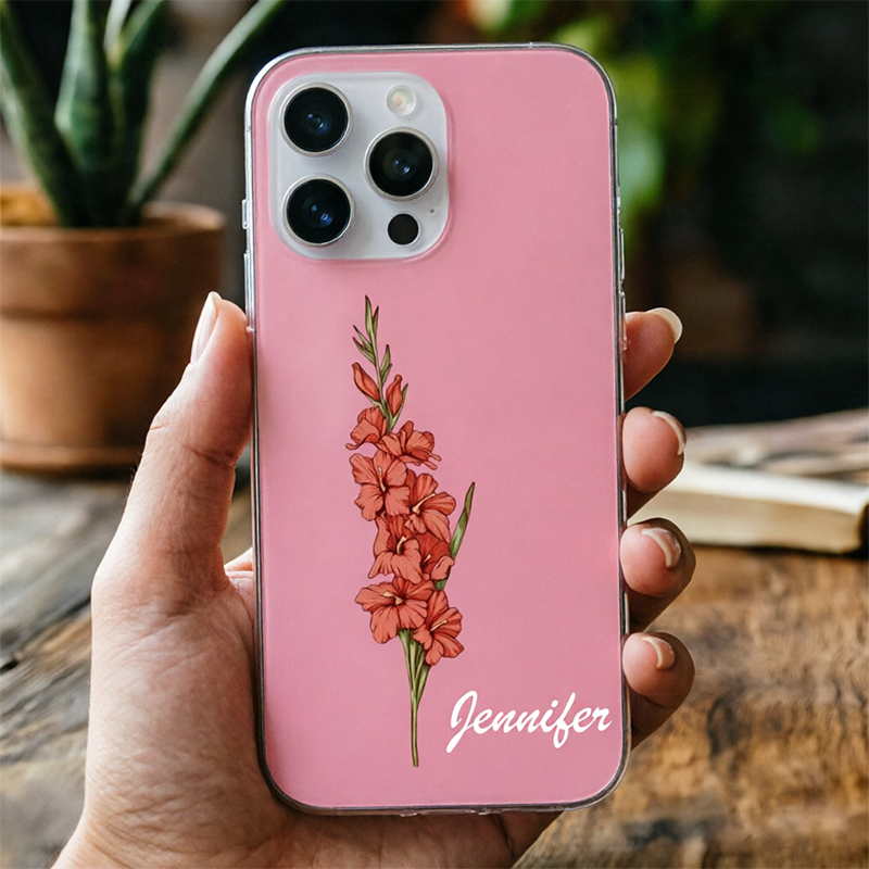 Personalized Watercolor Flower Phone Case For Birthdays, Perfect As A Birthday Gift For Family, Friends, Or Lovers