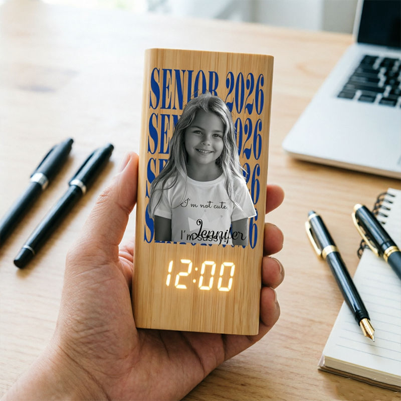 Personalized Custom Clock Pen Holder, High-End Custom Vintage Photo, Suitable For Giving To Family Members, Friends And Classmates Who Are About To Graduate