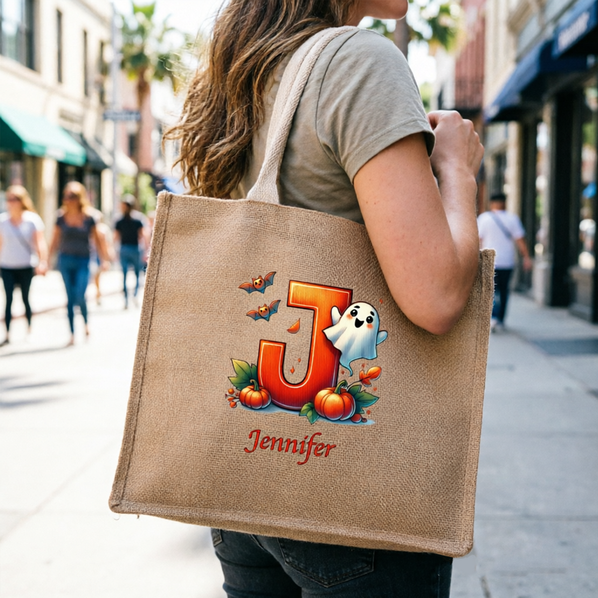 Personalized Halloween Candy Treat Bags, Custom Name with Halloween Letter Design, Festive Gift for Family & Friends