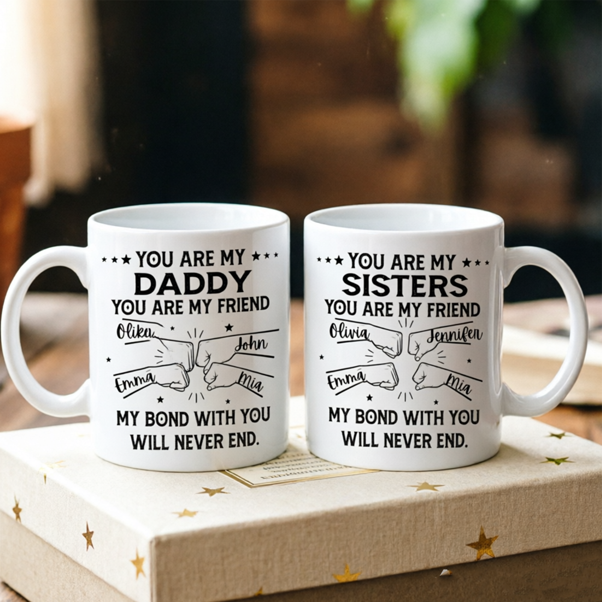 Custom Fist Bump Photo Mug, Sentimental Gift for Parents & Siblings