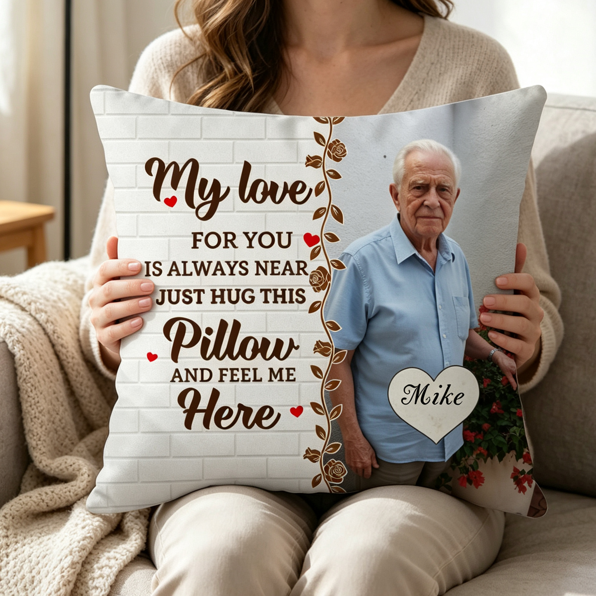 Custom-made Memorial Pillows For Deceased Loved Ones, With Customizable Photos, a Special Gift For Your Departed Sweetheart