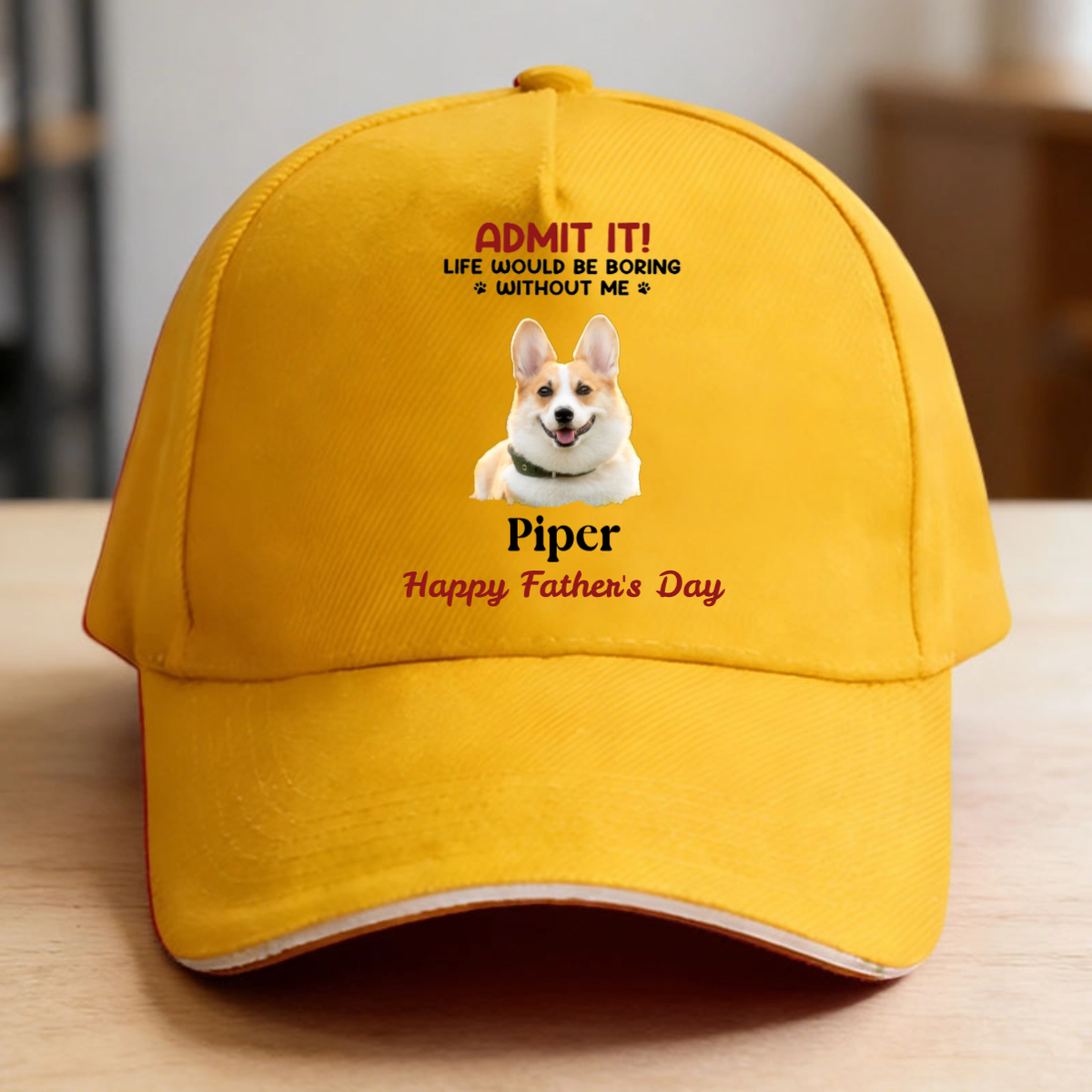 A Baseball Cap With a Personalized Pet Photo is The Perfect Gift For Your Dog Dad on Father's Day or His Birthday