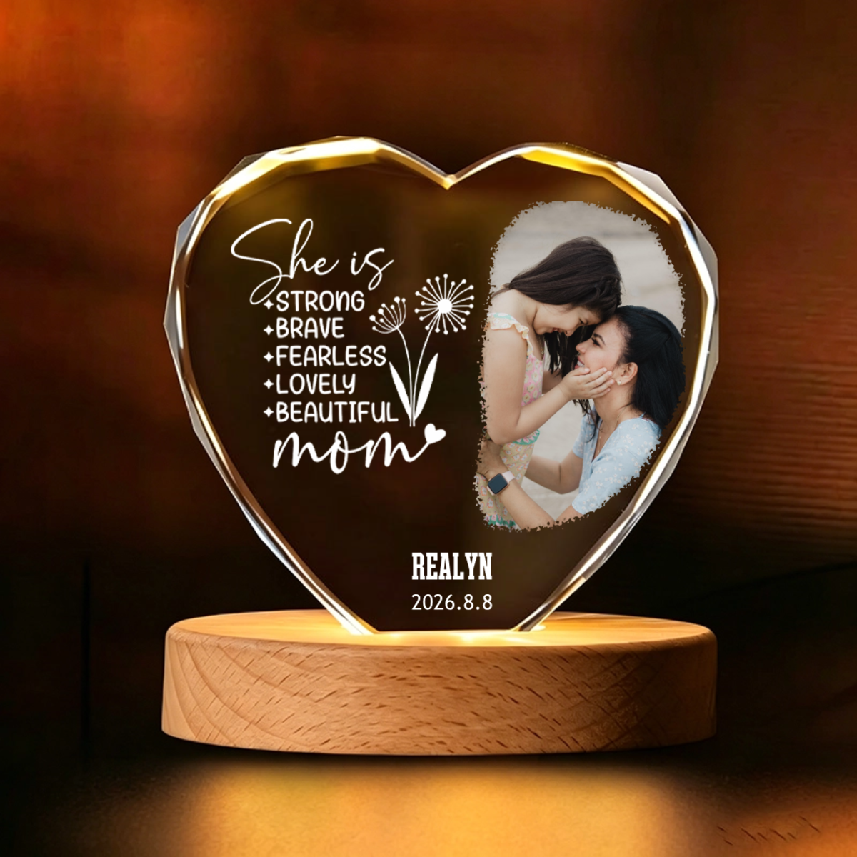 Custom Creative Crystal Keepsake Night Light — A Thoughtful Token of Care for the Family