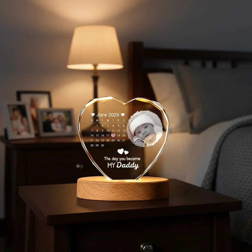 Personalized "The Day You Became My Father" Heart-Shaped Night Light Is The Most Heartfelt Gift You Can Give To Your Father And Your Family