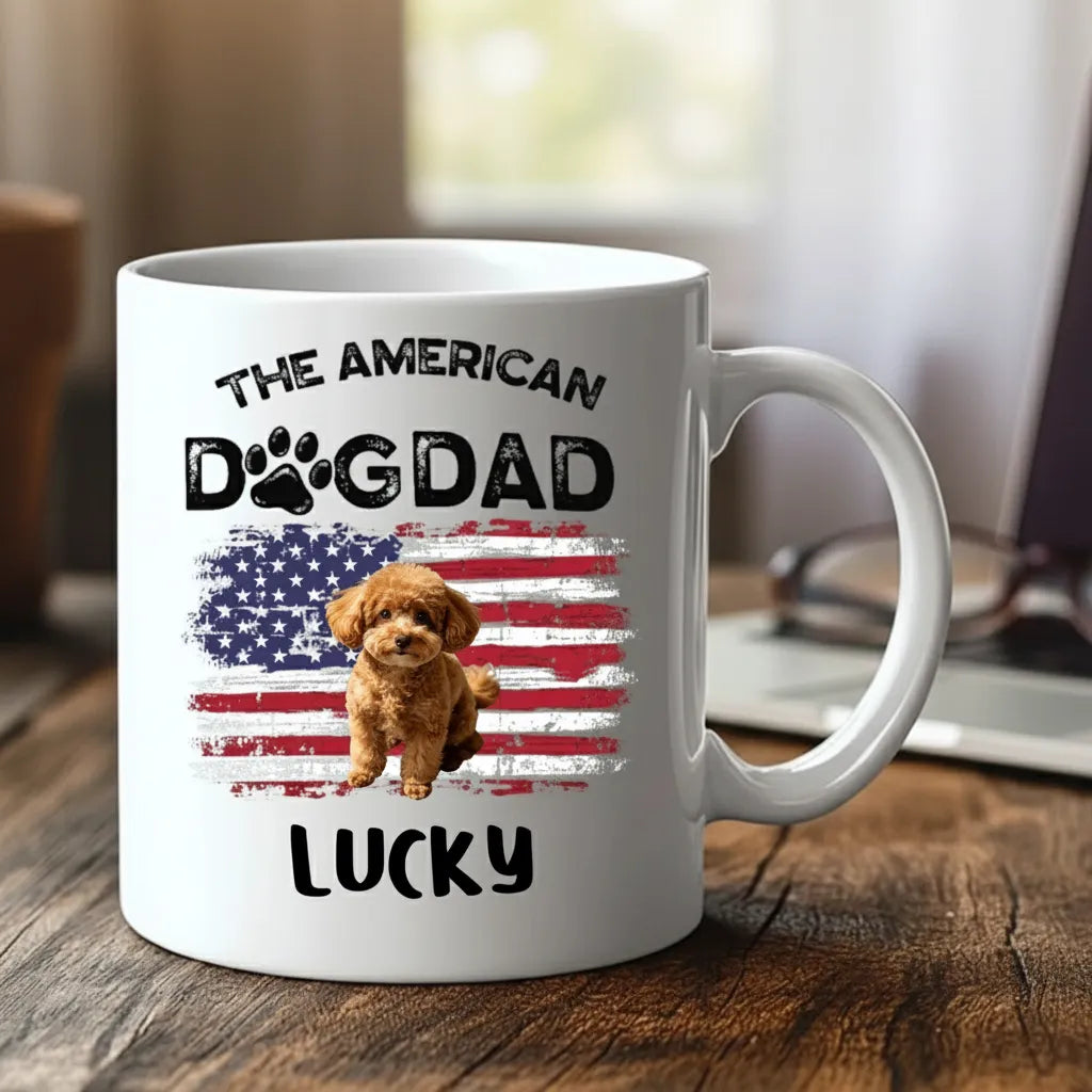 Personalized custom dog photo mug, perfect for giving to the dog dads in your life