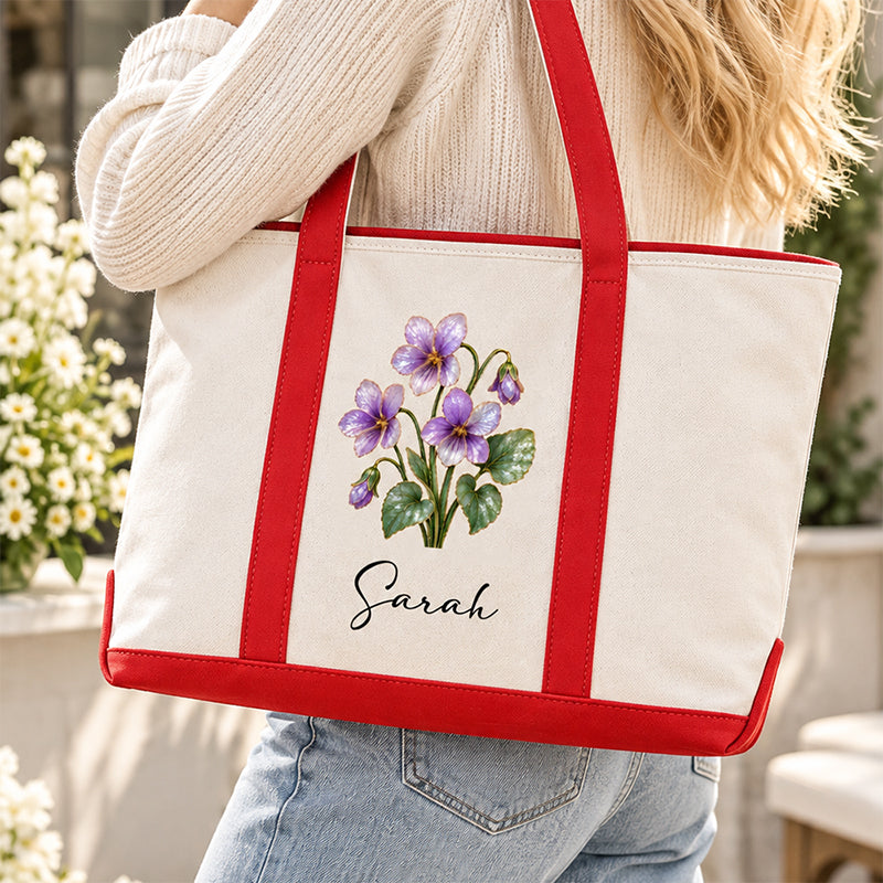 Custom Floral Oxford Cloth Tote Bag, Creative Gift For Her, Daily Carry With Watercolor Bloom Art
