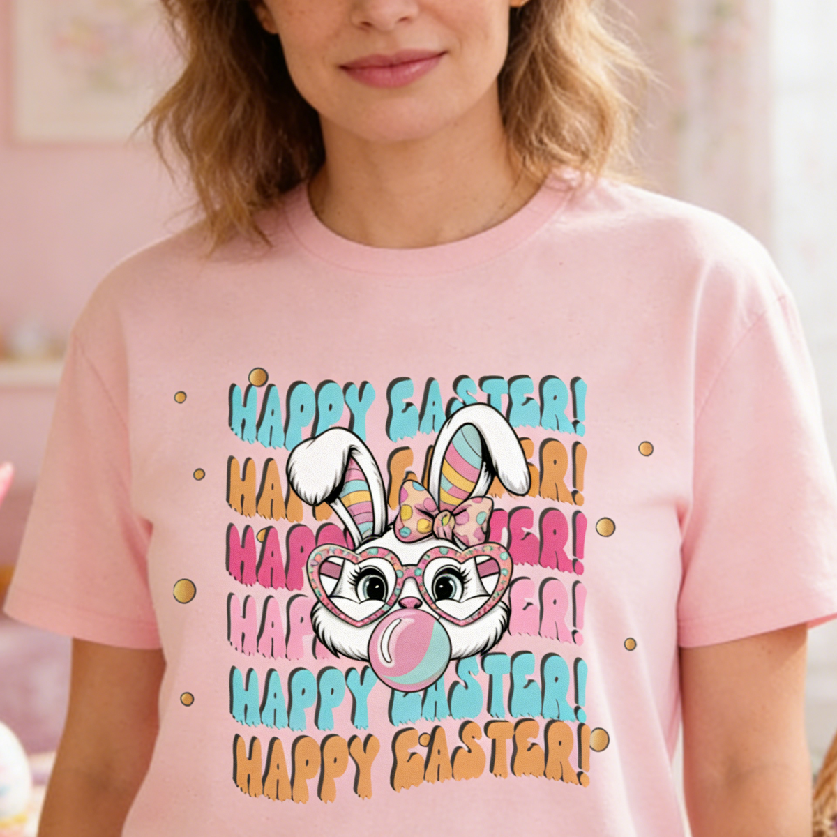 Joyful Easter Bunny Personalized T-Shirt, Gift for All Ages, Perfect for Easter Celebrations, Family Gatherings