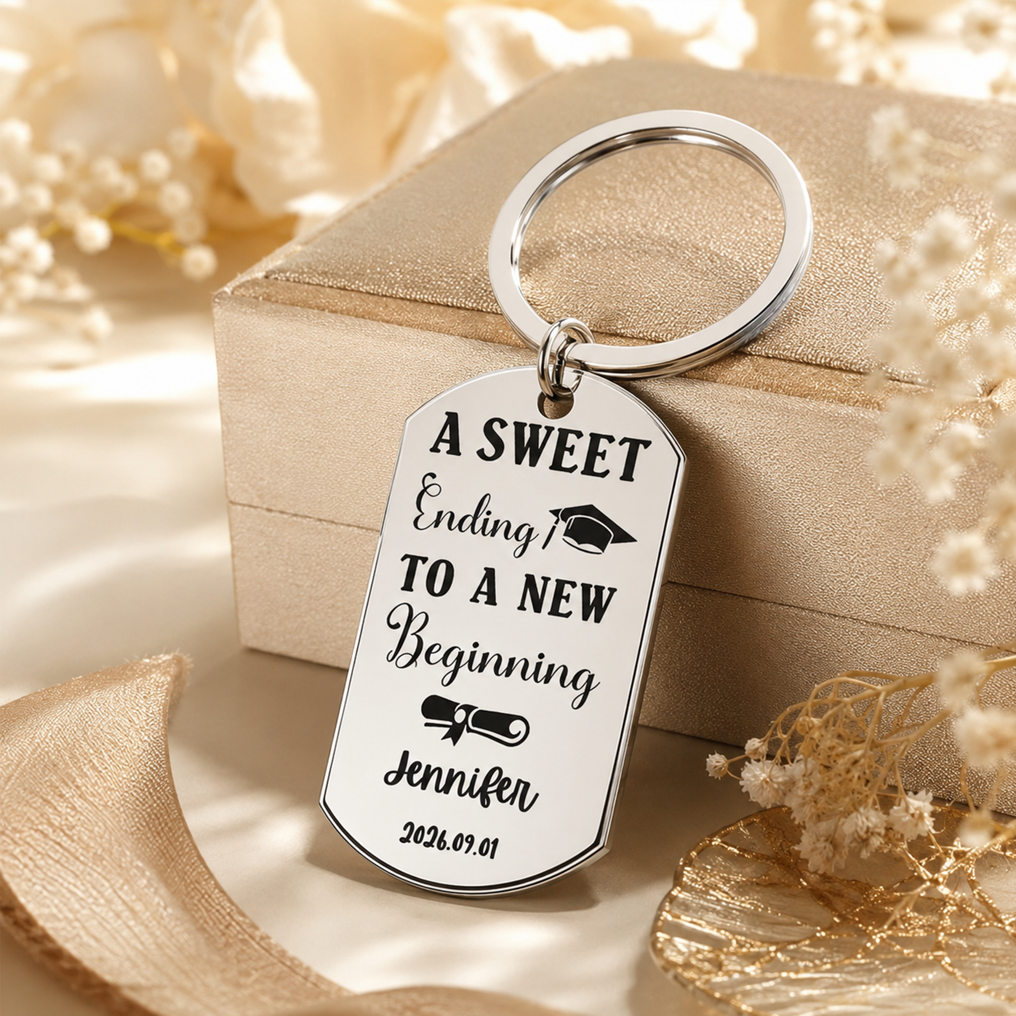 Custom Personalized Keychains, Sentimental Gift for Children Starting the New Semester, Timeless Daily Encouragement
