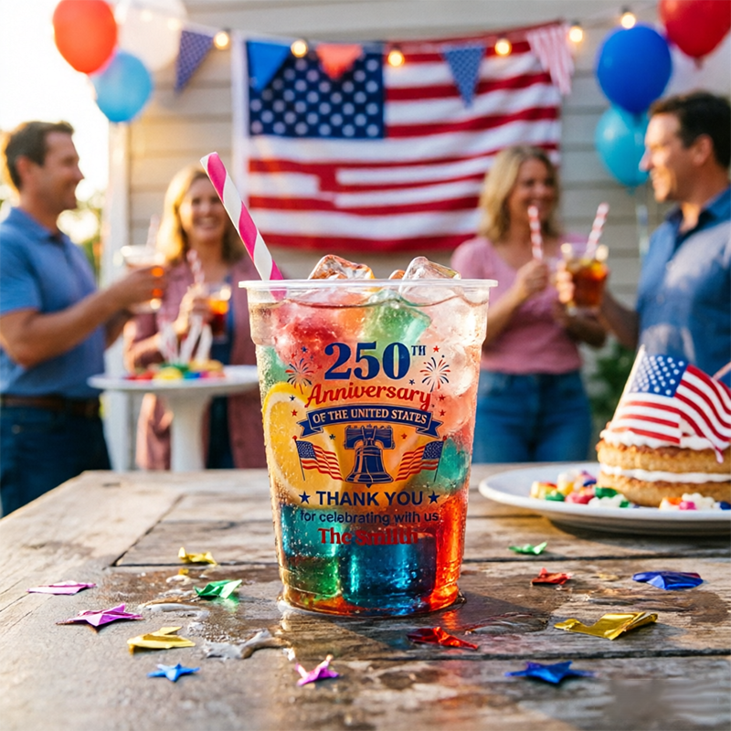 Personalized "Thank You For Celebrating With Us" Frosted Mugs, Customizable With Your Family Name, Perfect For Lndependence Day Parties