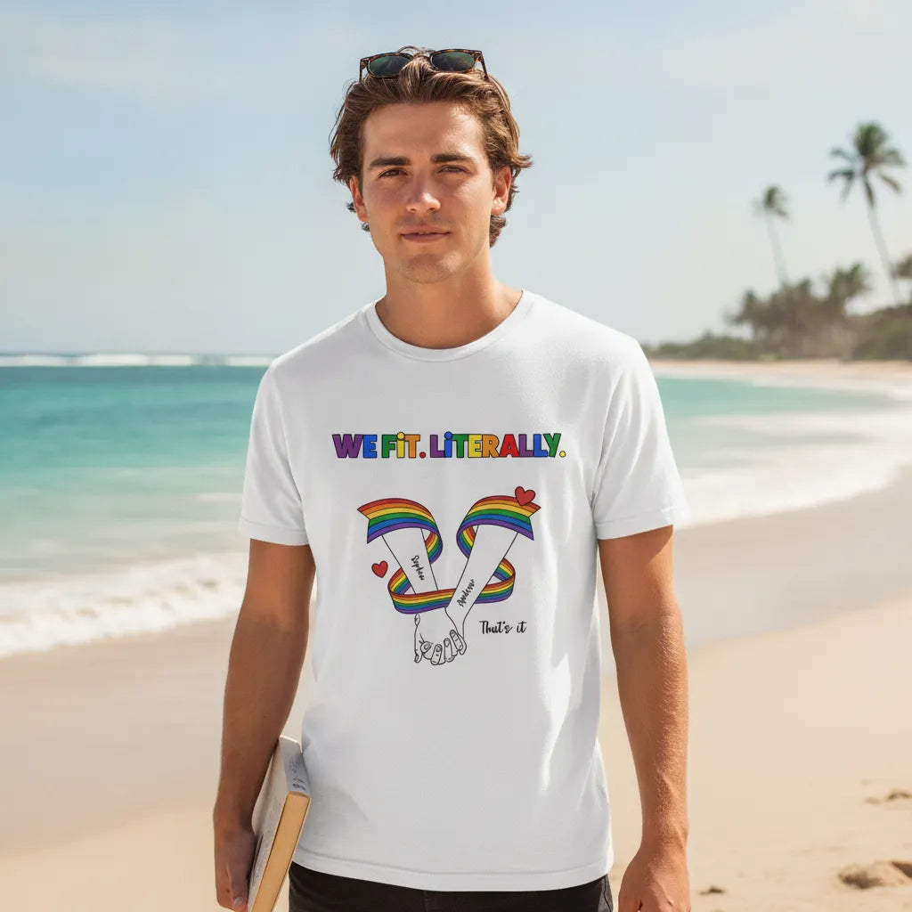 Personalized Unisex T-shirt Customizable with Names & Words - Perfect for Couple Matching Wear
