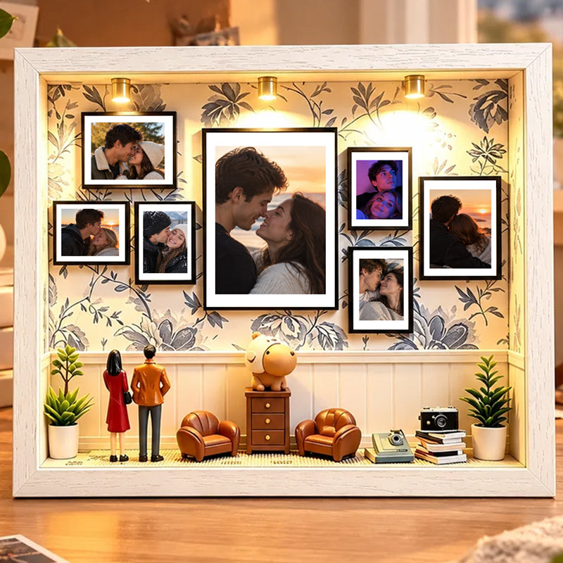 Personalized Photo Museum of Us Frame Home Gallery Frame with Miniature Home Decor Accents Gift for Couples