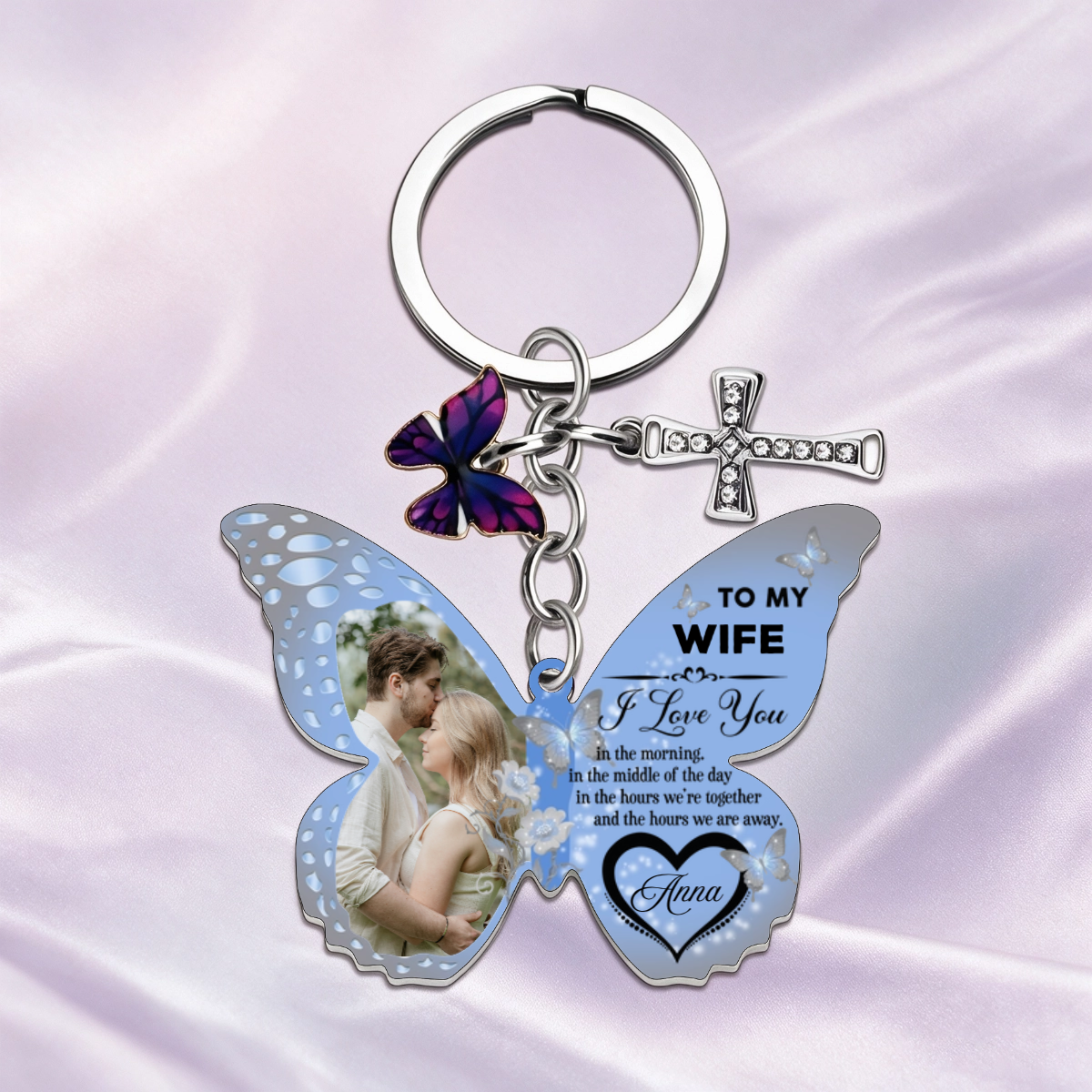 Personalized Butterfly Pattern Design, Custom Photo Keychain Product, The Perfect Gift For Your Lover