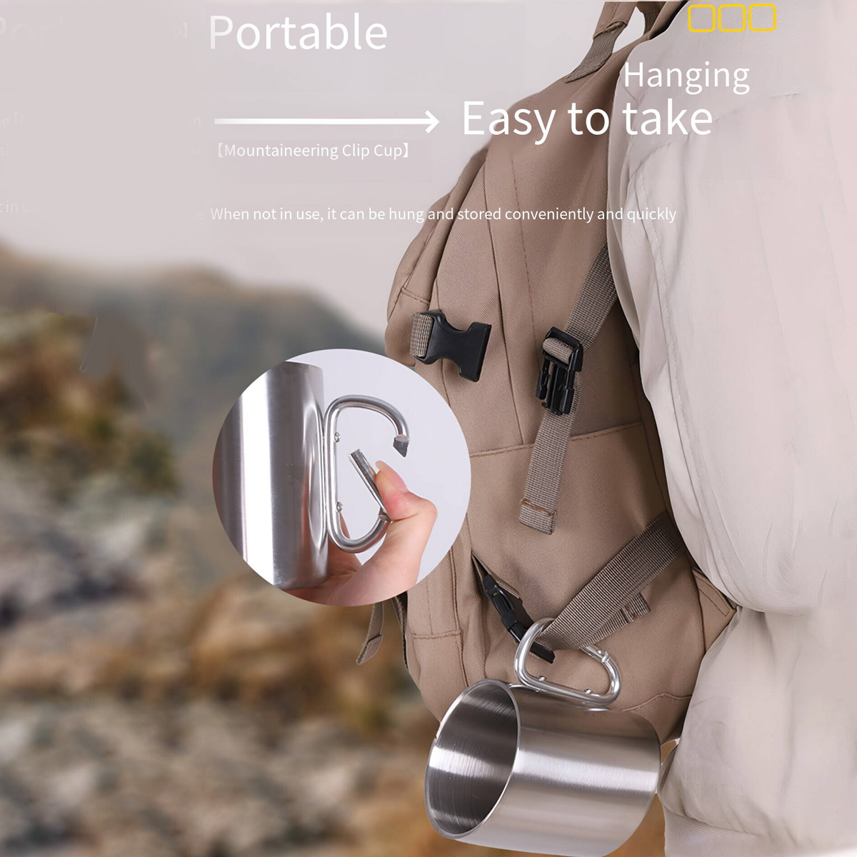 Personalized Custom-Made Climbing Buckle Stainless Steel Cup. You Can Customize The Name And Hairstyle Of Your Partner. This Is The Most Special Gift For An Adventurous Partner