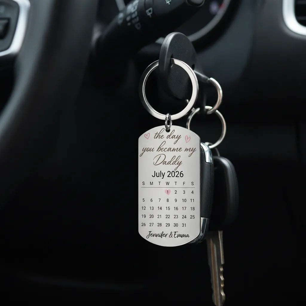 Personalized Custom Newborn Keychain, Allowing For Photo Customization. A Special Gift For New Parents