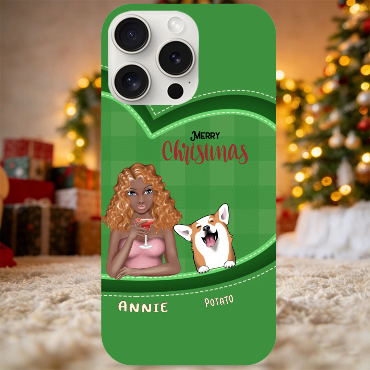 Christmas Is Better With Pet Personalized Phone Case, Gift for Pet Lovers, Couples, Christmas Celebration