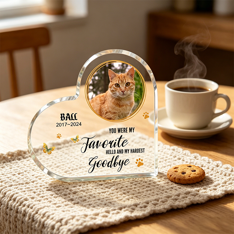 Personalized Heart-shaped Acrylic Pet Keepsakes, Customizable With Photos, Names, And Messages, Perfect As Gifts For Pet Lovers To Express Condolences, Mourning, Birthday Wishes, And Remembrance