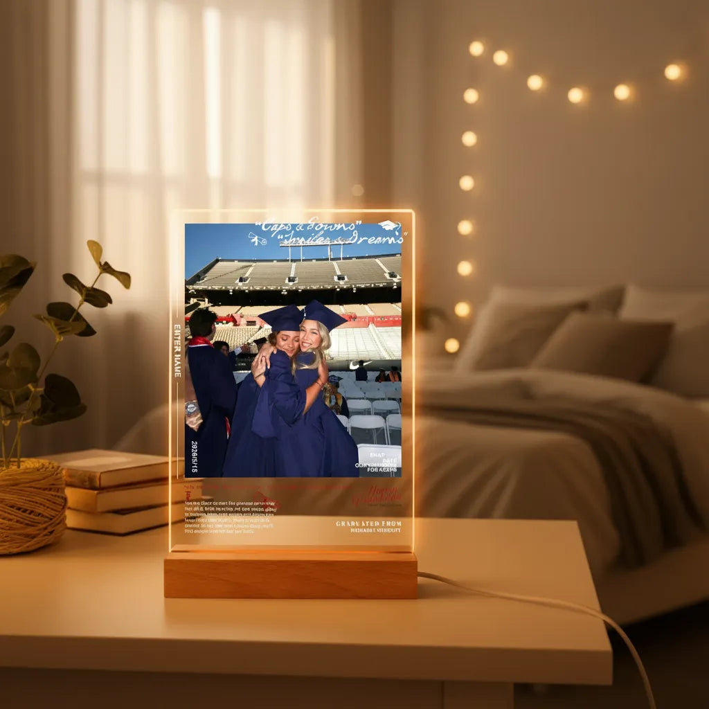 Personalized Graduation Photo LED Night Light, Custom Keepsake, The Perfect Gift For Your Graduating Best Friend