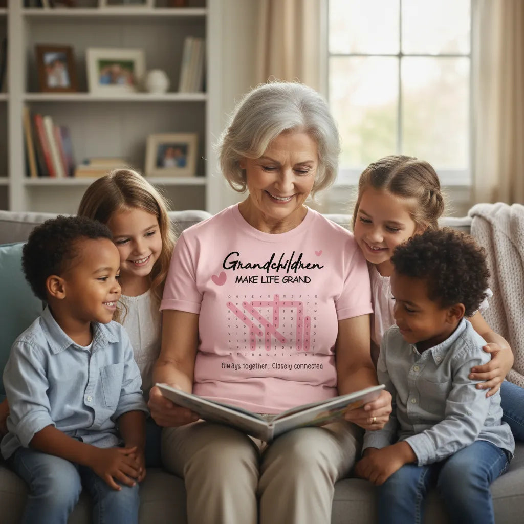 Personalized Cotton Shirt With A Name Puzzle Design, Perfect As A Mother's Day Gift For Grandma Or A Family Gathering