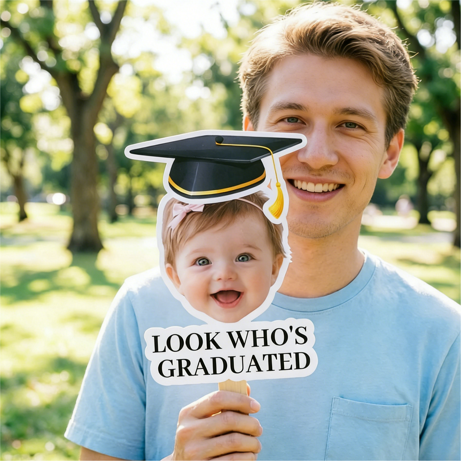 Personalized Graduation Fan with Childhood Photo, Look Who's Graduated, Unique and Creative Graduation Celebration Gifts