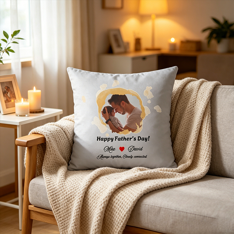 Personalized Custom Father Photo Throw Pillows Are The Best Gift To Give To Your Father On Father's Day