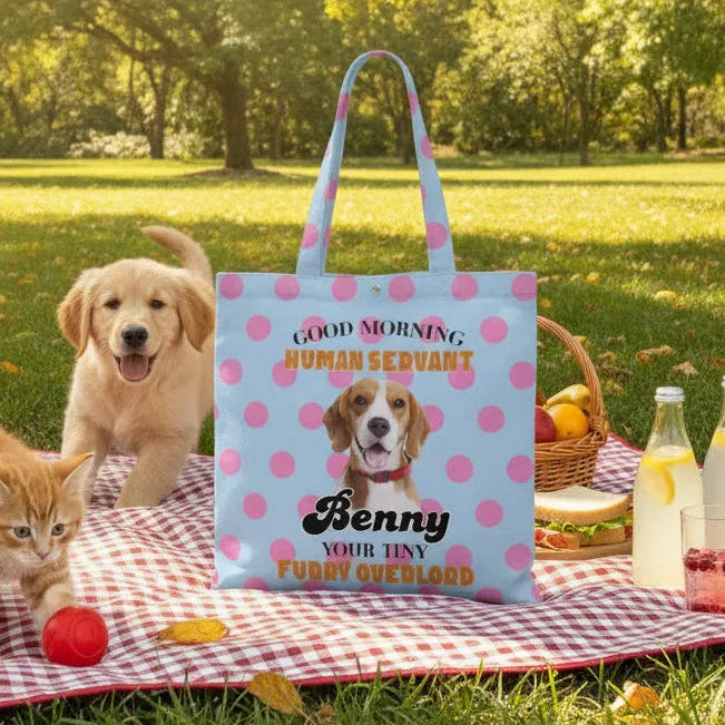 Personalized Pet Portrait Design, Custom Canvas Tote Bag Product, The Perfect Gift For Pet Lovers
