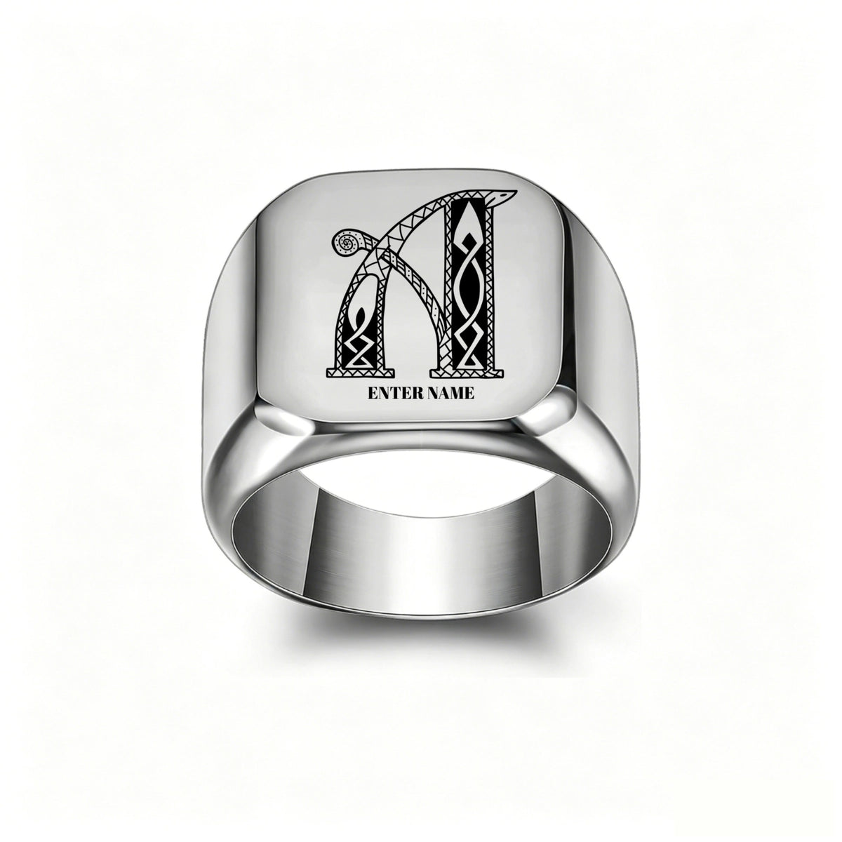 Personalized Vintage Ornate Initial Design, Custom Name Engraved Metal Signet Ring, Perfect Gift For Family And Best Friends
