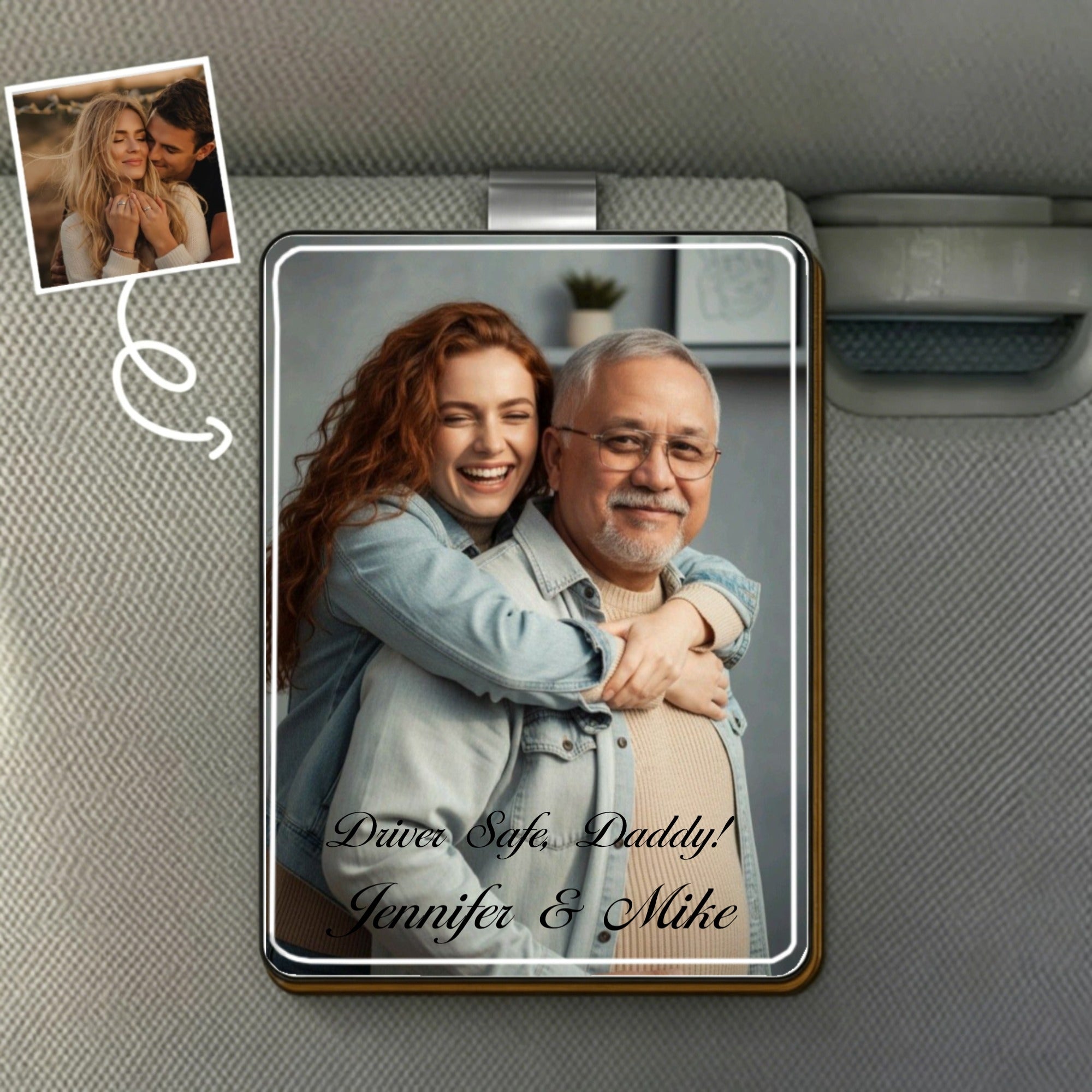 Personalized Custom Father Photo Sunshade Clip - The Most Unique Father's Day Gift For Your Dad