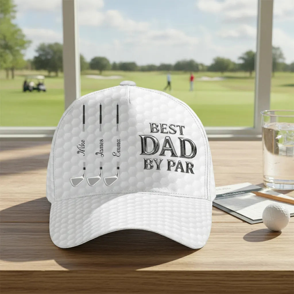 Personalized Custom-Made Best Dad Hat. You Can Customize The Names Of The Children On It. It's The Most Special Gift For Your Father Or Grandfather.