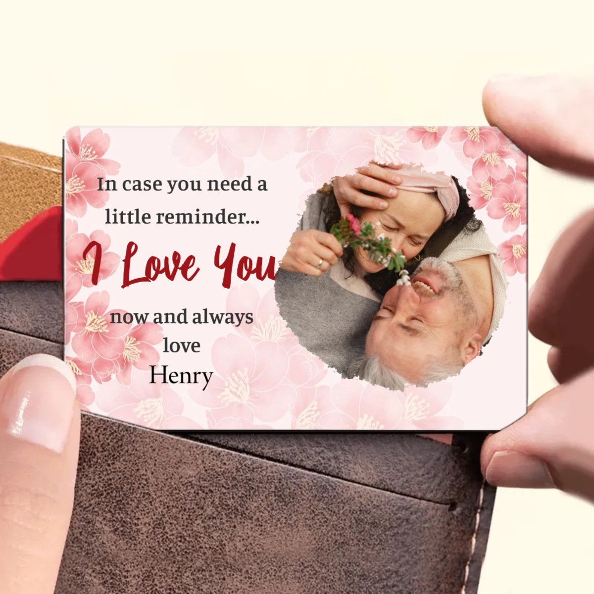 I Love You Personalized Photo Wallet Card, Sweet Gift for Couples, Lovers, Perfect for Valentine's Day, Anniversary, Romantic Surprise