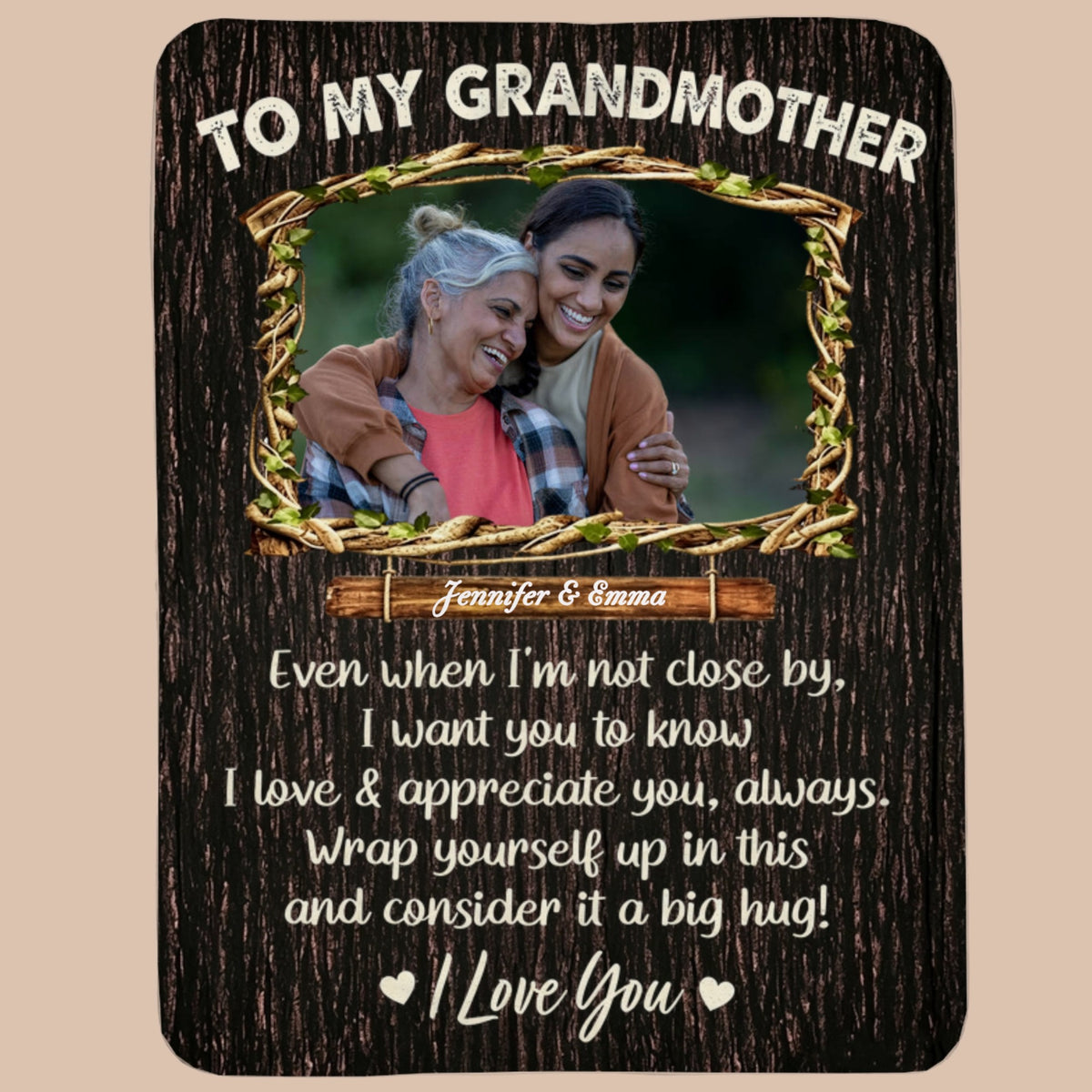 Personalized Photo Blanket, Custom Picture Throw Blanket, Warm Sentimental Keepsake Gift for Grandparents