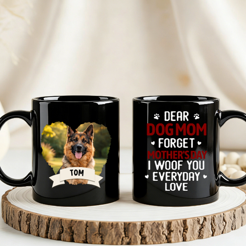 Dog Paw Print, Personalized Ceramic Mug, Custom Name & Photo, Gift for Dog Mom, Mother’s Day, Birthday, Pet Lover Present