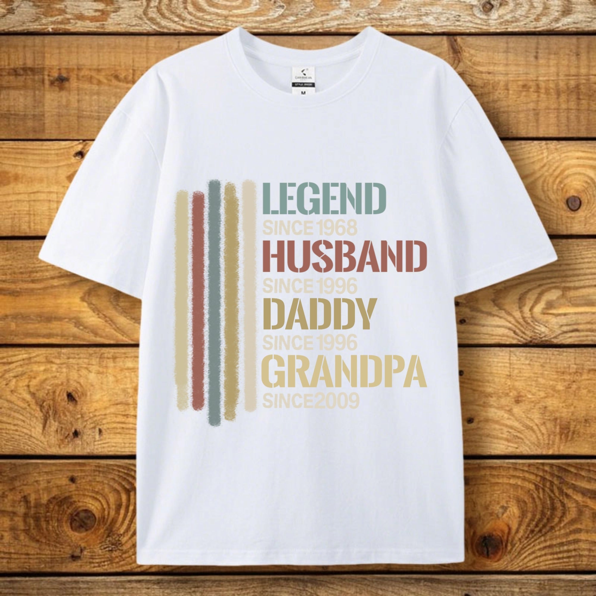 Custom-Made Legendary Combed Cotton T-shirt, A Perfect Gift For Husbands, Fathers, and Grandfathers; Ideal For Father's Day, Birthdays, and Christmas. Soft, Pure Cotton Short-Sleeved T-shirt for Men.