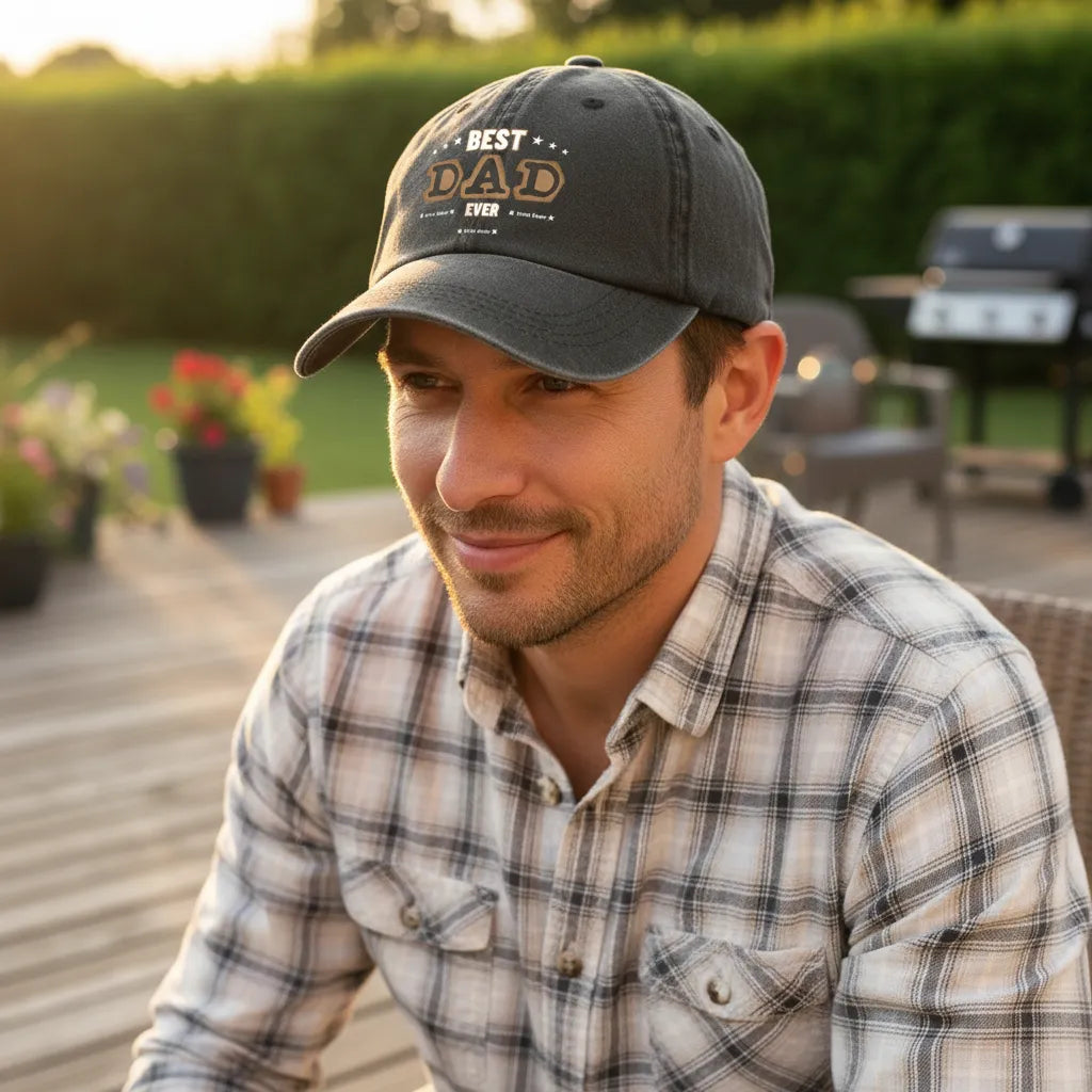 Personalized “Best Dad Ever” Design, Custom Washed Baseball Cap, The Perfect Gift For Dad